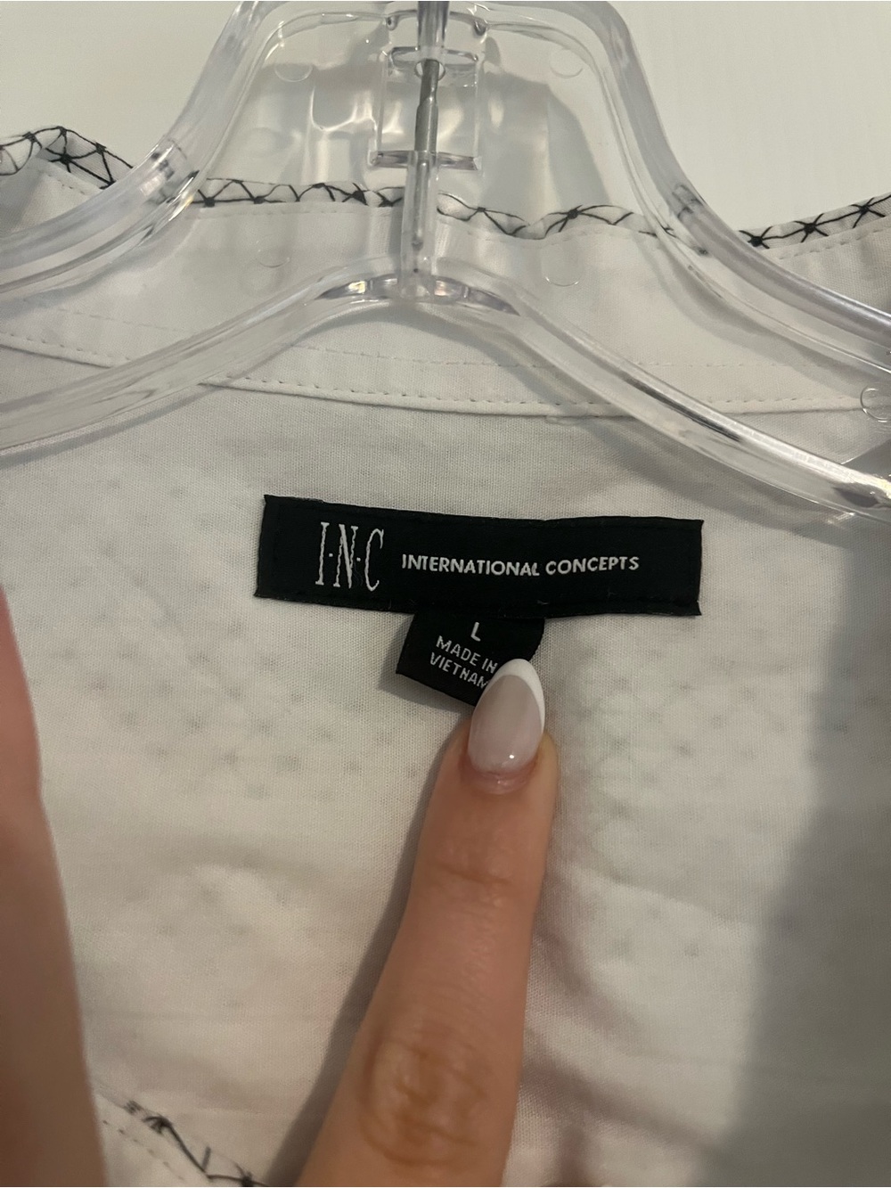 Men’s INC Blue Ombré Button Up Long Sleeve Dress Shirt Size Large - Picture 4 of 4